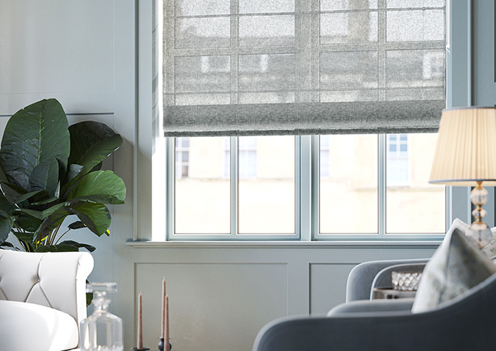 Pescara Voile, Slate - Motorised Roman Blind - Image 5